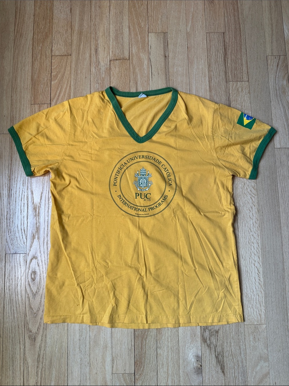 Brazil Yellow V-Neck T-shirt